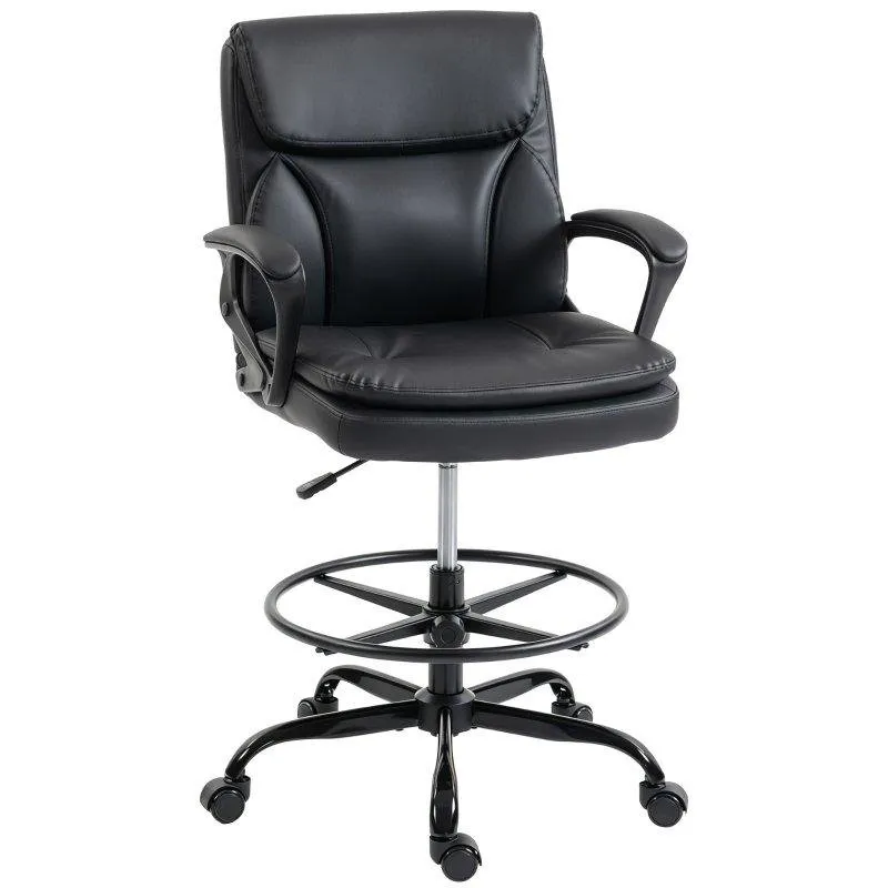 Silla De Oficina Ergonómica Con Altura Ajustable Reposapiés Ajustable Negra