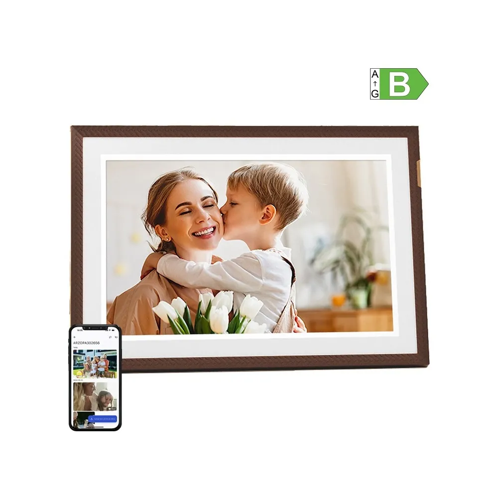 Moldura Digital 10.1 Frameo WiFi (Castanho Escuro) – ARZOPA