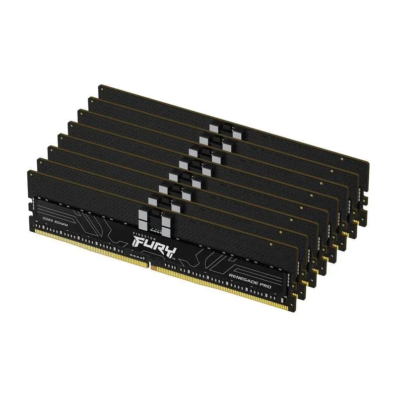 Memória RAM Kingston FURY Renegade Pro 128GB 8x16GB DDR5 6000MHz CL32 ECC Reg Preto AMD EXPO