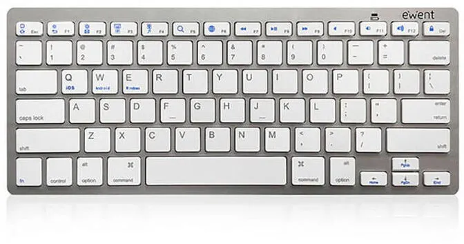 Teclado Bluetooth Ewent Compacto IOS/Android/Windows Prateado (PT)