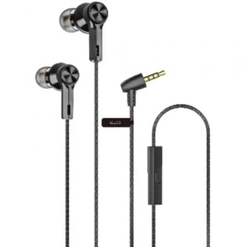 Auriculares Qubo EB-100 com fio Jack 3.5 mm, Microfone incorporado, pretos