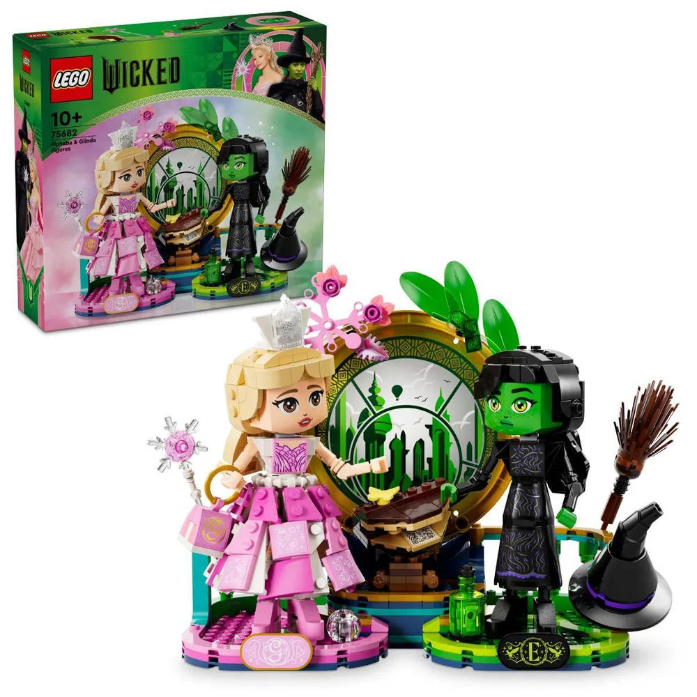 LEGO Wicked: Figuras de Elphaba e Glinda | Idades 10+ | 558 Peças | Item 75682
