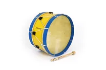 Bombo Tradicional Adamastor Nº4 Amarelo/Aro Azul 38cm
