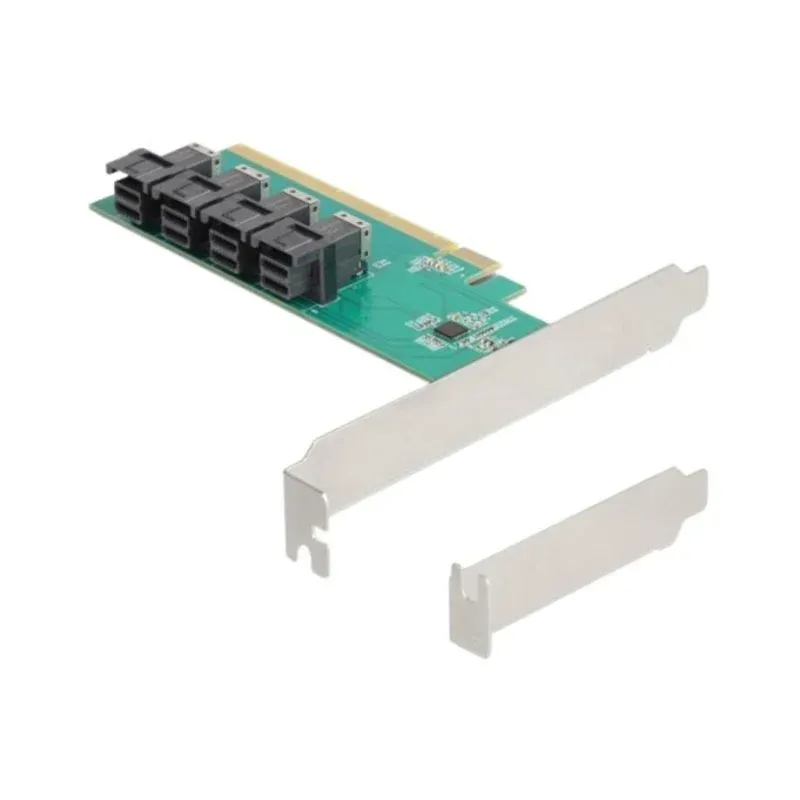 Placa de Interface Delock 90777 PCIe x16 4 Portas SFF-8643 NVMe Low Profile