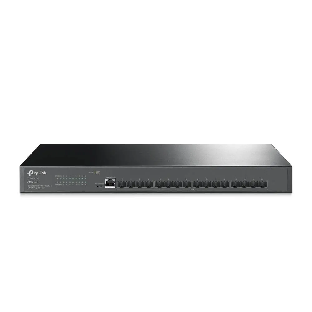 Switch de Rede TP-Link TL-SX3016F JetStream 16 Portas SFP+ (10GbE) Managed + 1 Porta Gigabit Rack Mountable