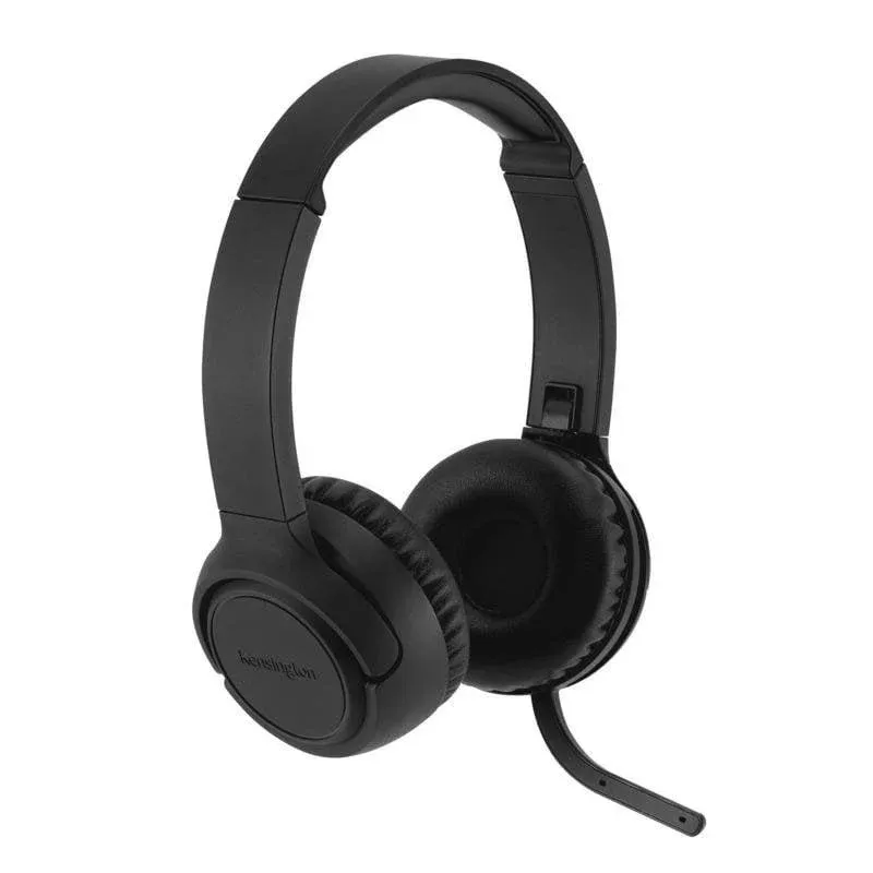 Auriculares Kensington H1050 EQ sem fios Bluetooth com Cancelamento de Ruído, microfone boom e controlos no auscultador, pretos