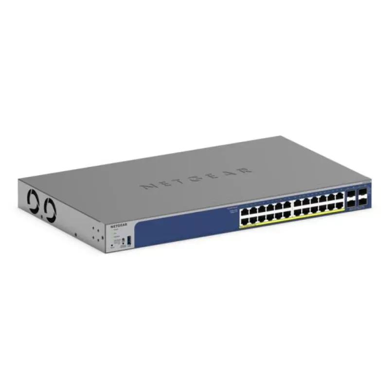Switch NetGear Smart 24 Portas GE PoE+ 10G SFP+ GS728