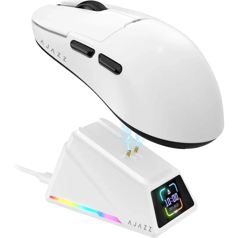 AJAZZ AJ159 APEX Rato Sem Fios 42000 DPI Ultra-Leve com 3 Modos e Base de Carga com Ecrã TFT