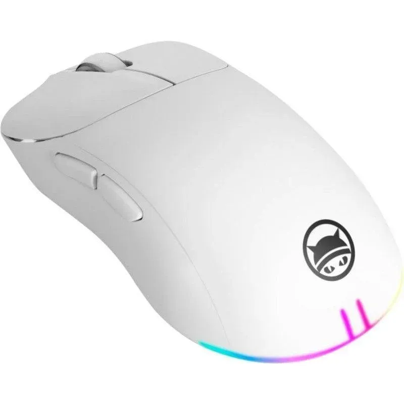 Rato GAMIAC PA50 Ultraleve USB Tipo-C 12400 DPI RGB Branco Ergonomia