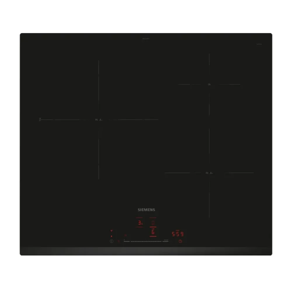 Placa de Indução Siemens iQ300 3 Zonas 7400W Preta - EH631HCC1E