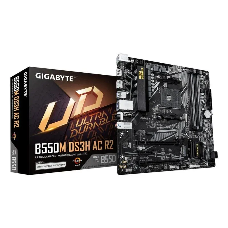 Motherboard Gigabyte B550M DS3H AC R2 B550 AM4 DDR4 Micro ATX Wi-Fi 5 RAID M.2
