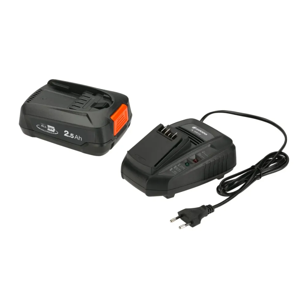 Carregador de Bateria Gardena Starter-Set P4A PBA 18V/45 + AL 1830 CV -14906-28