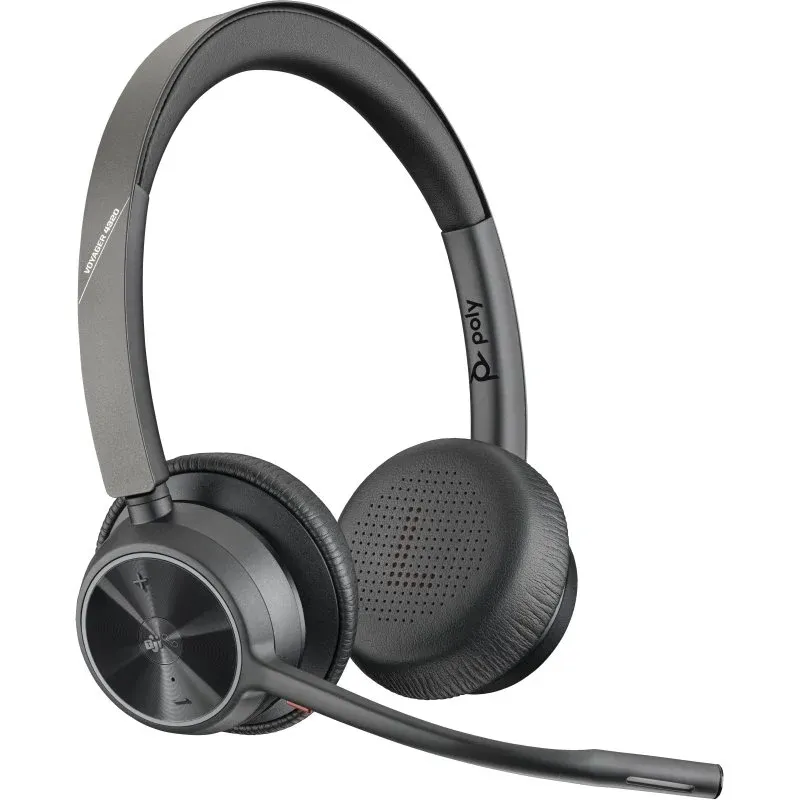 Poly Voyager 4320 Headset Sem Fios USB-A Certificado Microsoft Teams + Dongle Bluetooth BT700