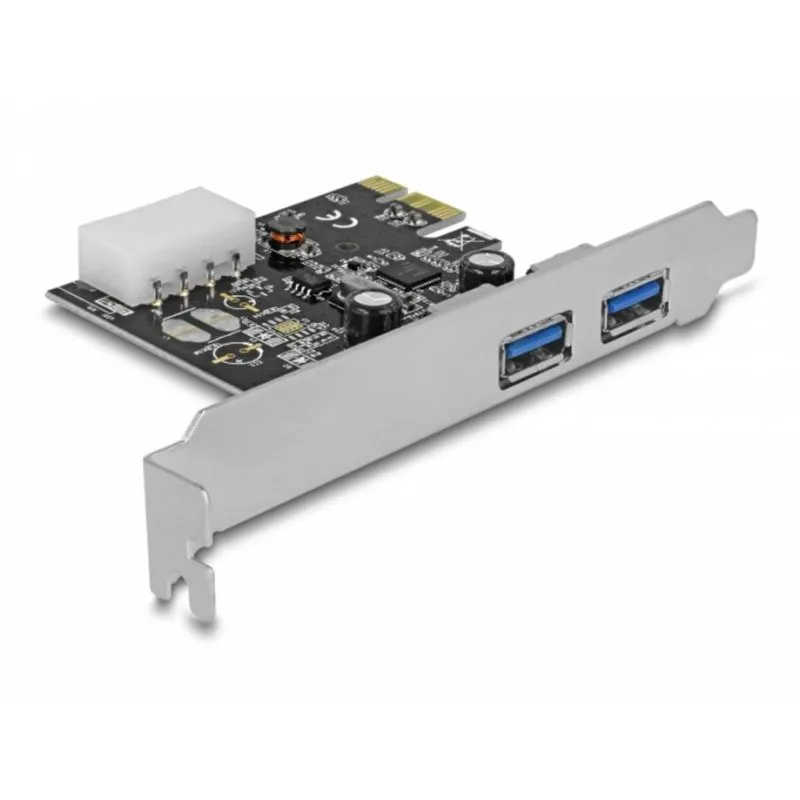 Placa de Rede Delock 89243 PCIe USB 3.2 Gen 1 5 Gbit/s Prateada Renesas