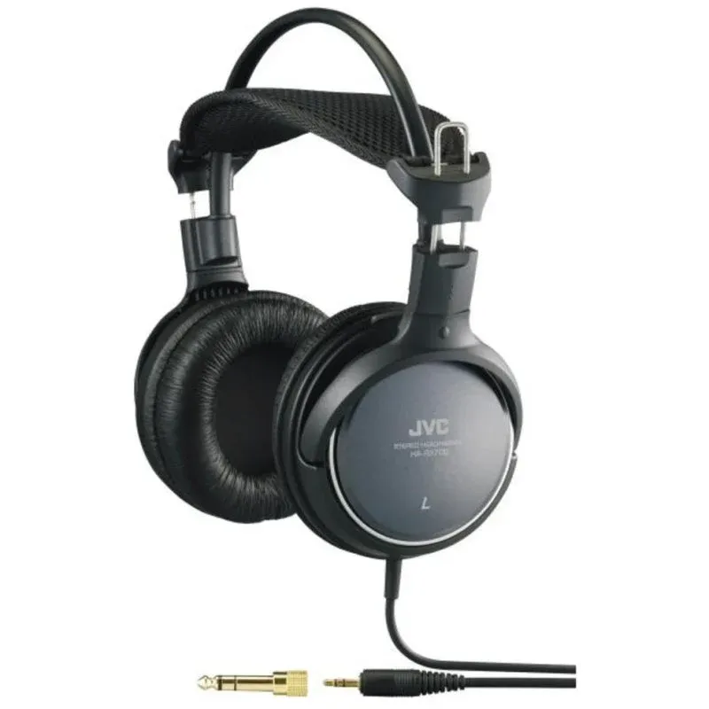Auriculares JVC HA-RX700 com fio, conector 3,5 mm, som dinâmico e conforto preto