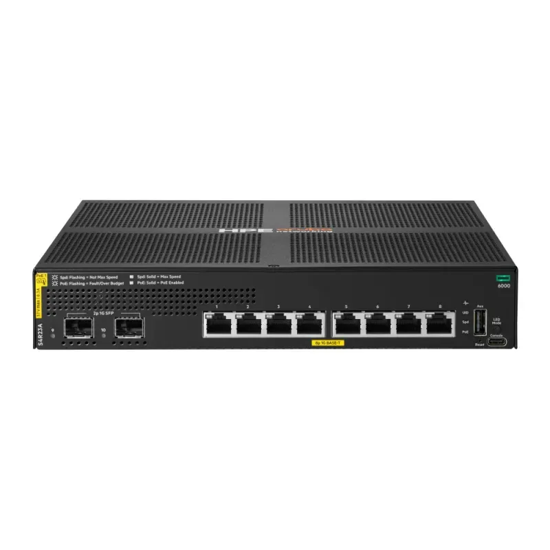 Aruba Networking CX 6000 8p 10M/100M/1G Class4 PoE 2p SFP 1G 67W Switch - preço válido p/ unidades faturadas até 7 de maio ou fim de stock