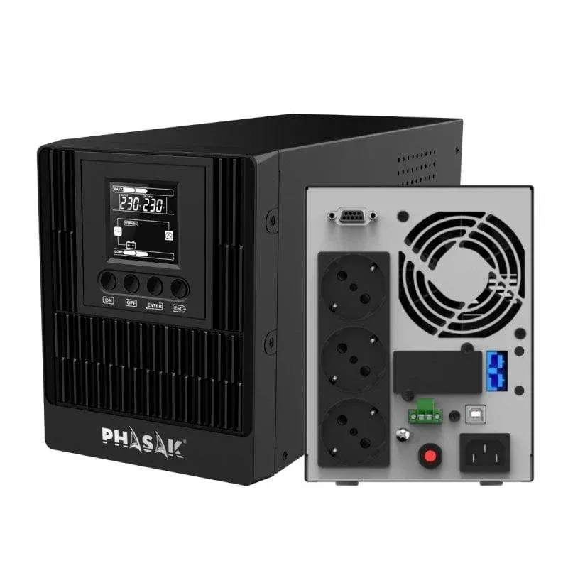 UPS Phasak Smart Pro 1000VA-900W Preto