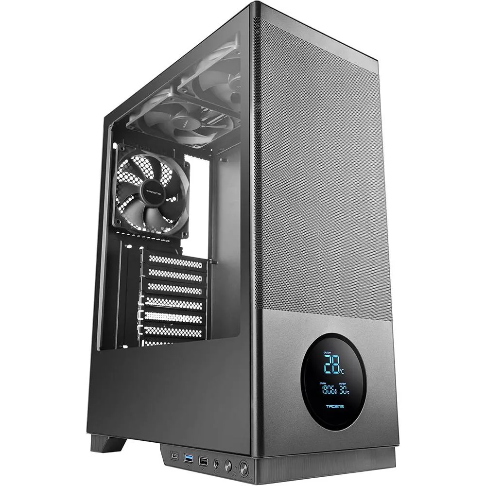 Caixa ATX Tacens SAGITTA20 Tempered Glass LED Screen Front Mesh Preta
