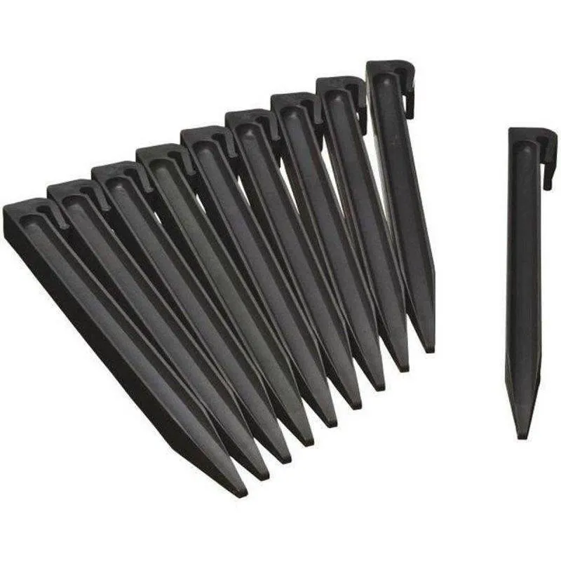 Estacas para Bordos Jardim Nature Pack 10 Polietileno Reciclado Preto 26,7 x 1,9 x 1,8 cm