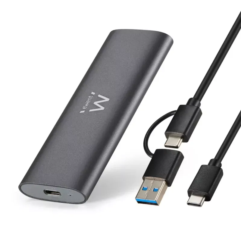 EWENT CAIXA SSD M2 NVME ALUMINIO SPACE GREY USBA & USB-C