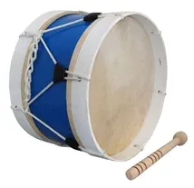 Bombo Tradicional Adamastor Nº2 Azul/Aro Branco 30cm