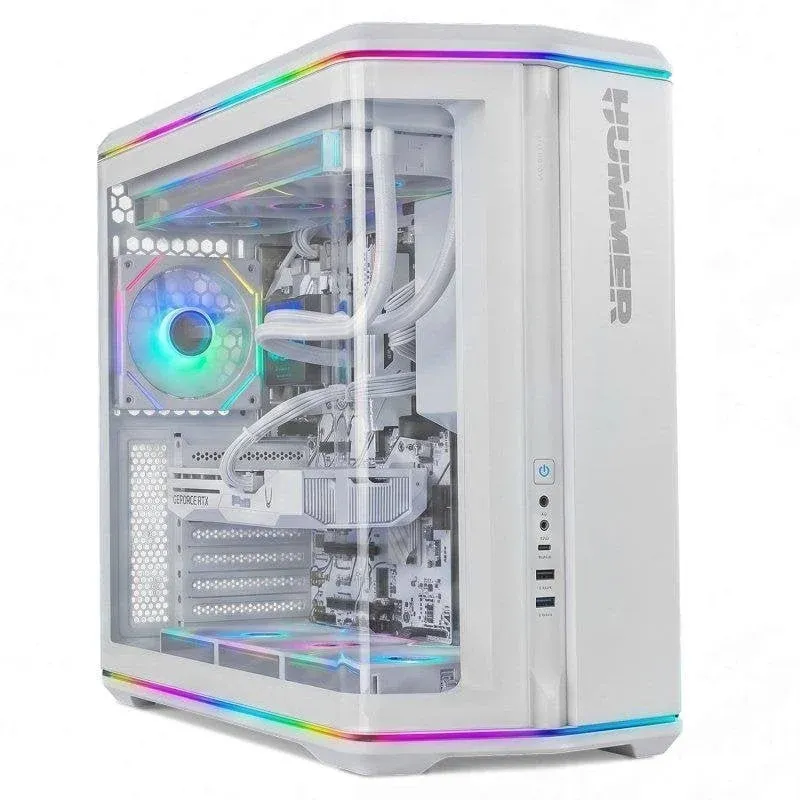 Caixa de Computador Caixa Mi-Torre ATX Nox Hummer Anvil Vidro Temperado Curvado ARGB Branca USB 3.0 Type C