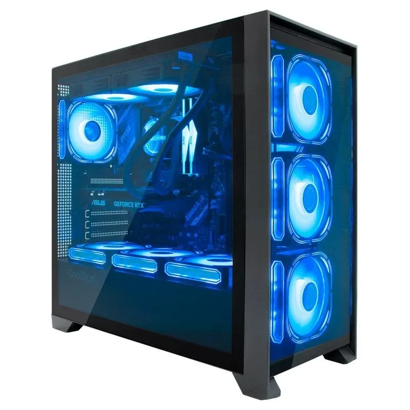Caixa de Computador Caixa PC CoolBox GE2000 ATX RGB 750W Vidro Temperado Gaming
