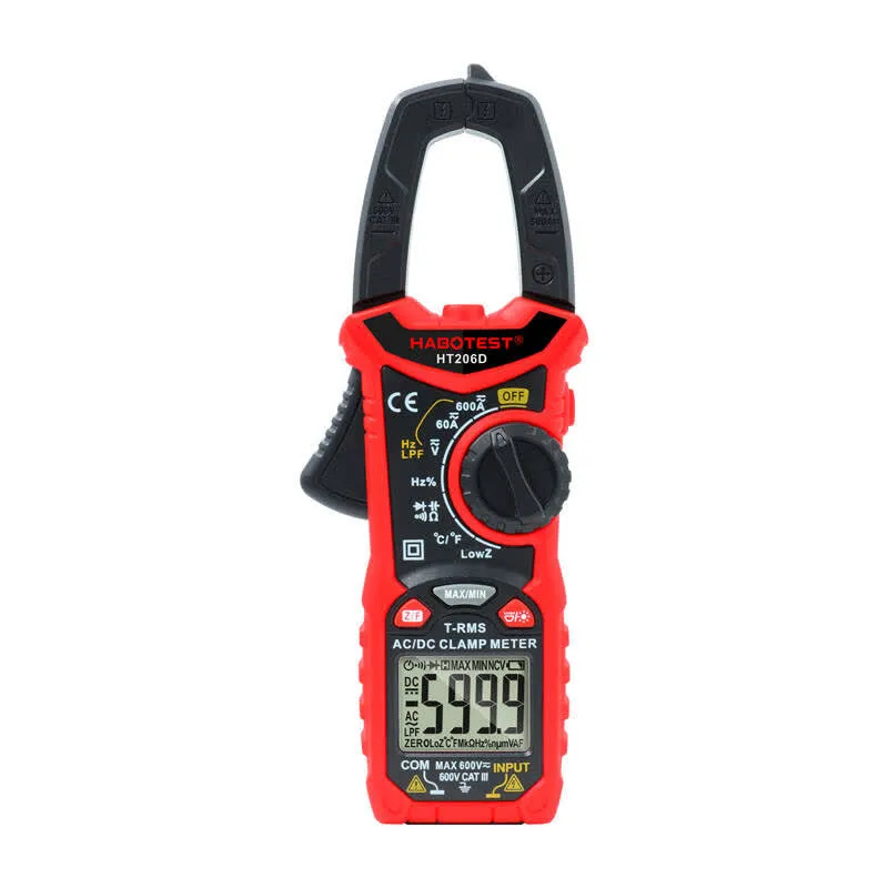 Habotest Alicate amperimétrico digital HT206D True RMS NCV/LPF