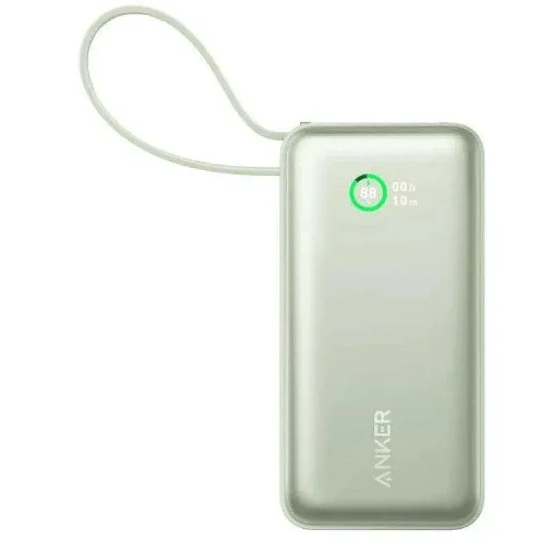 Powerbank Anker 545 Nano 10000mAh 30W Verde + Cabo USB-C (Integrado)