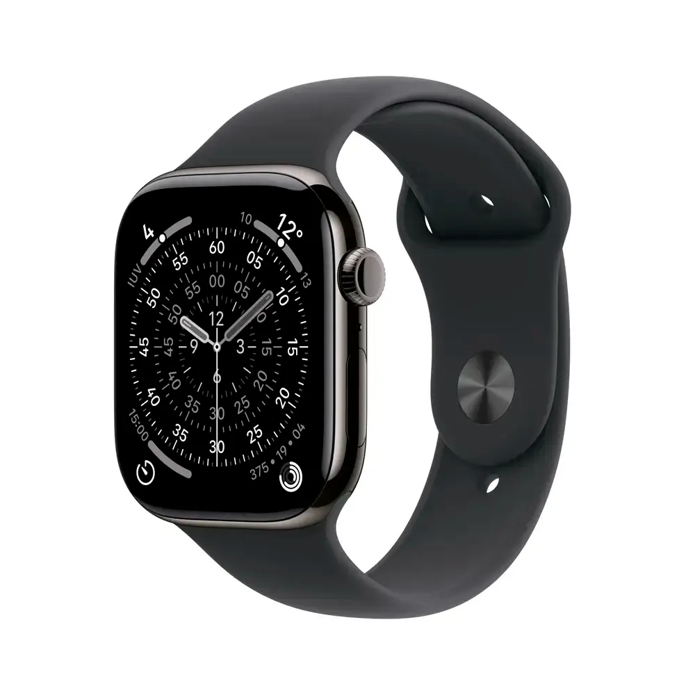 Smartwatch Apple Watch Series 11 GPS + Celular 42mm Titânio Ardósia c/ bracelete Desportiva Preta S/M
