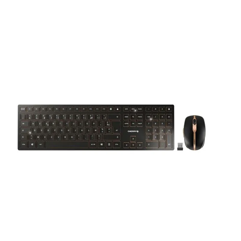 Mesa de computador sem fio Cherry Dw 9100 Slim Fr bege / cobre BT Lithium - fácil de usar, design elegante, recarga rápida, bateria de longa duração. peça agora!