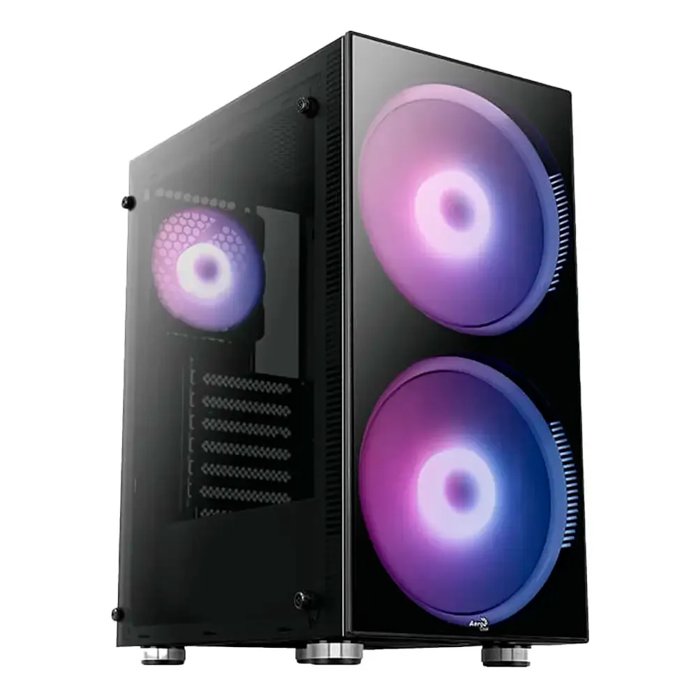 Caixa ATX AeroCool Python ARGB Tempered Glass Preta