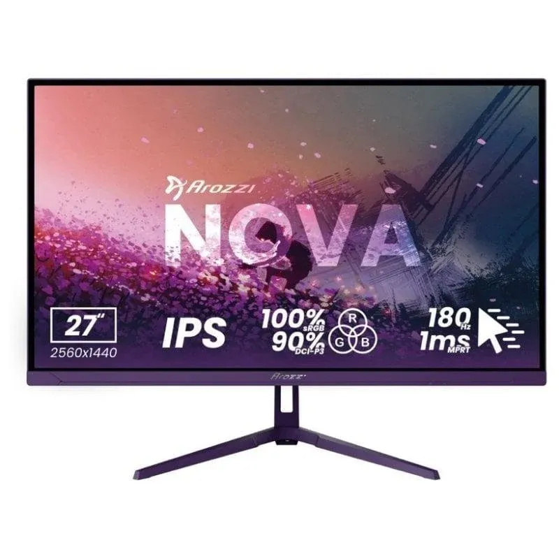 Monitor Arozzi Nova 27" QHD 180Hz IPS 1ms HDR Altifalantes Gaming VESA