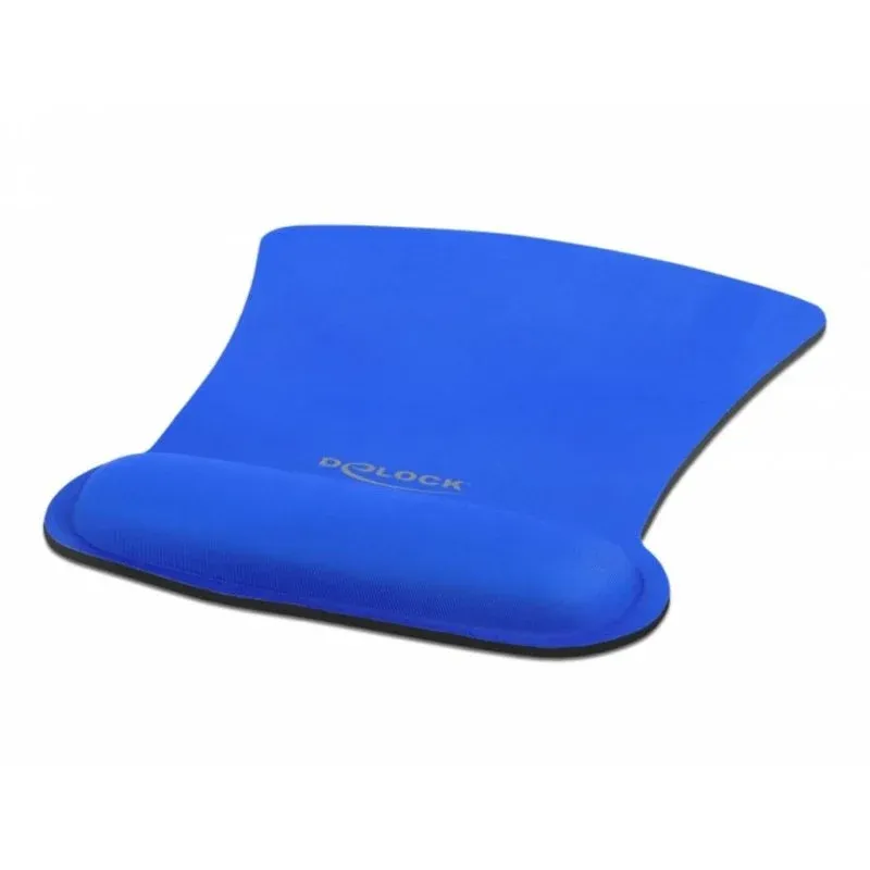Tapete de rato ergonómico Delock com repouso de pulso azul 255 x 207 mm