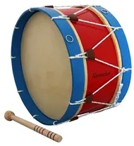 Bombo Tradicional Adamastor Nº5 Vermelho/Aro Azul 40cm