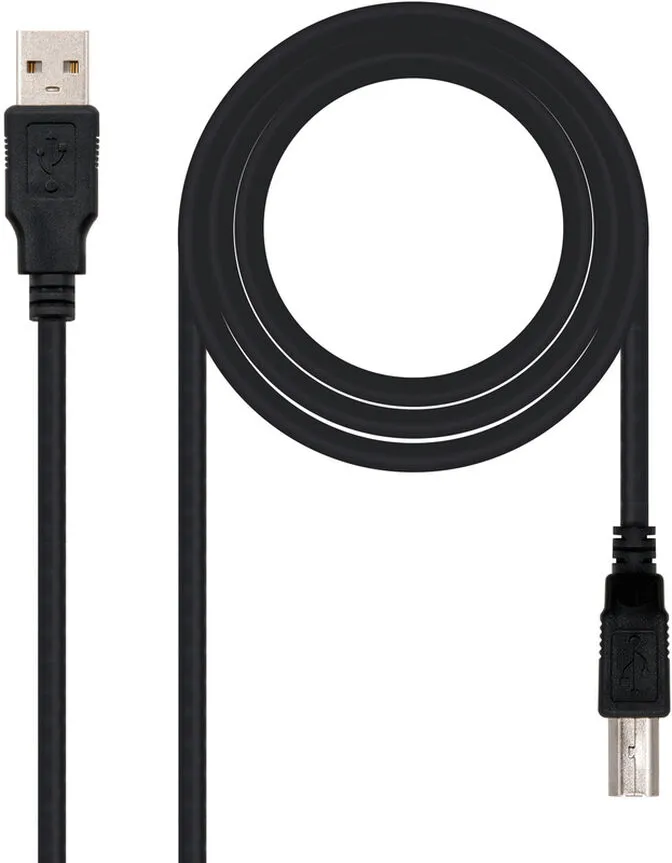 Cabo USB 2.0 Nanocable USB-A/M > USB-B/M 1.8 M Preto