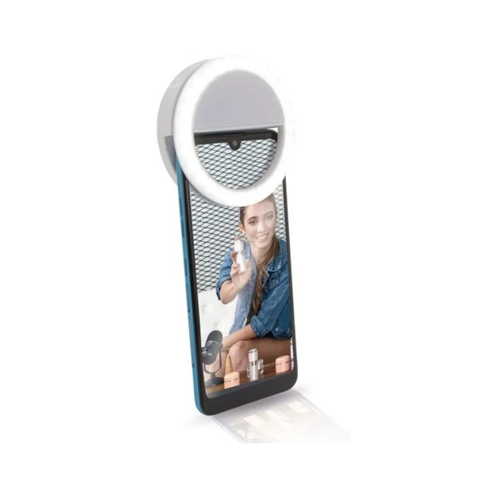 Aro de Luz p/ Telemóvel Hispanica HE B-393 Influencer Branco
