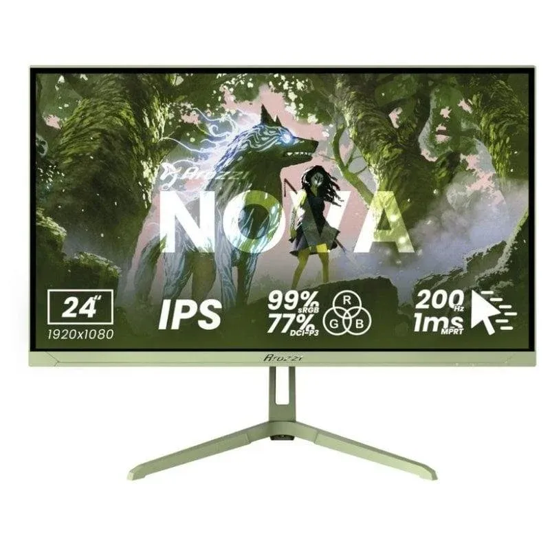 Monitor Arozzi Nova 24" FullHD 200Hz IPS 1ms Altifalantes Gaming Verde