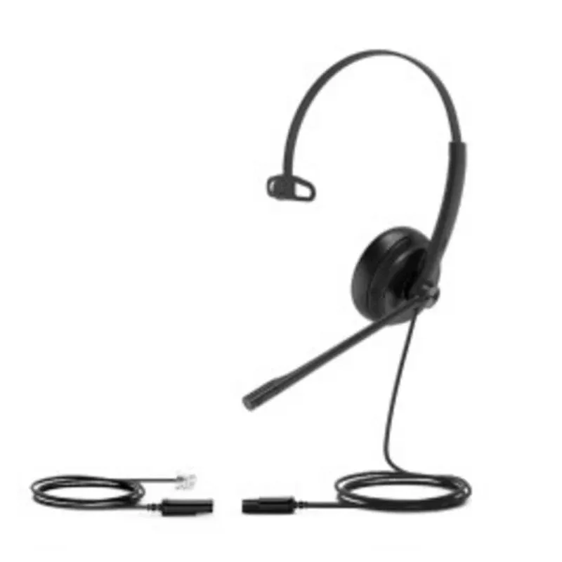 Auriculares Yealink YHS34 Lite Mono com fio para escritório e call center, microfone boom, preto