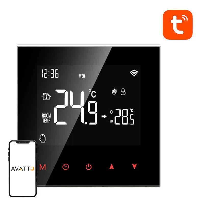 Termostato Aquecimento de Caldeira Inteligente ZWT100 3A Zigbee - AVATTO