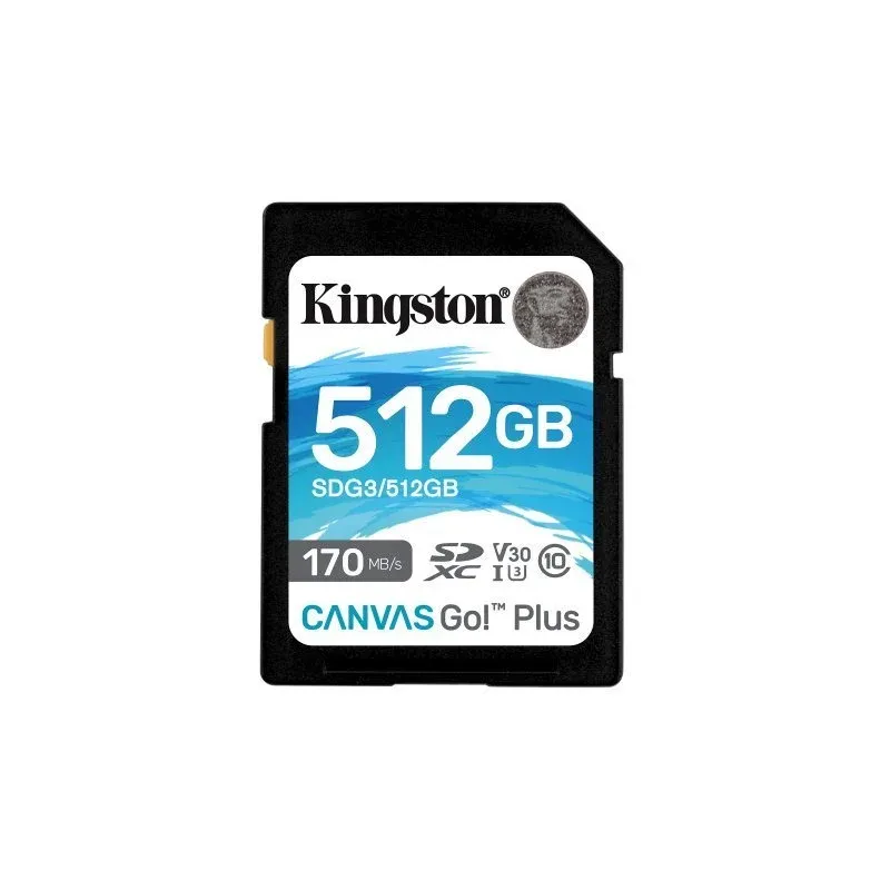 Kingston Canvas Go Plus SDXC 512GB UHS-I U3 V30 Classe 10