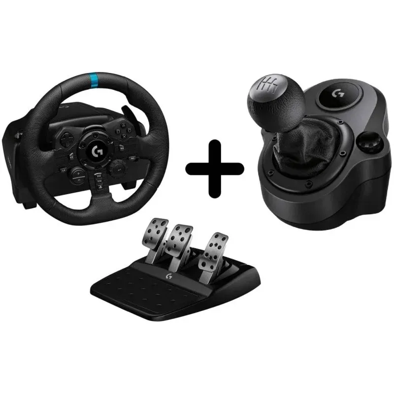 Logitech Pack G923 Volante e Pedais para PS4/PS5/PC + Driving Force Shifter