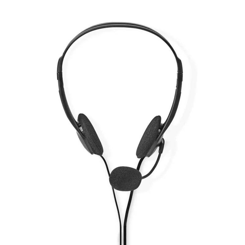 Auriculares Nedis CHST100BK com fio conexão Jack 3,5 mm para PC dobráveis pretos