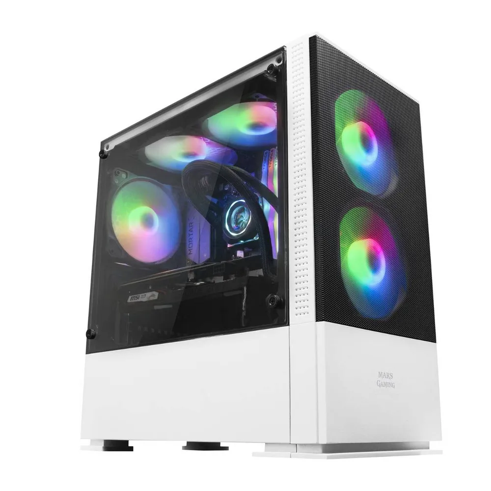Caixa Micro-ATX Mars Gaming MCZ Compact Gaming RGB Branca