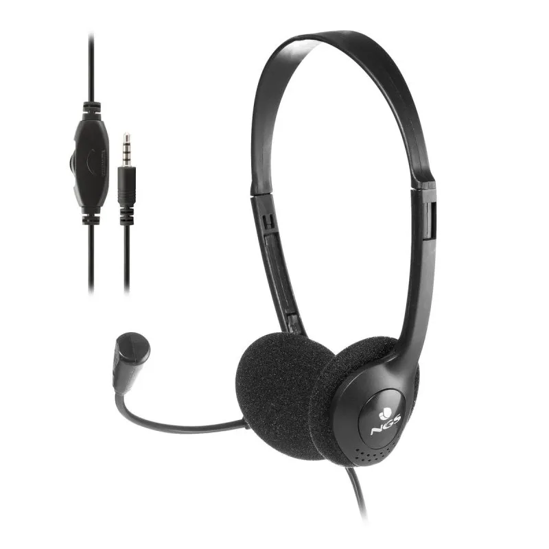 NGS MS103 MAX Headset Jack 3.5mm com Microfone e Controlo de Volume Preto
