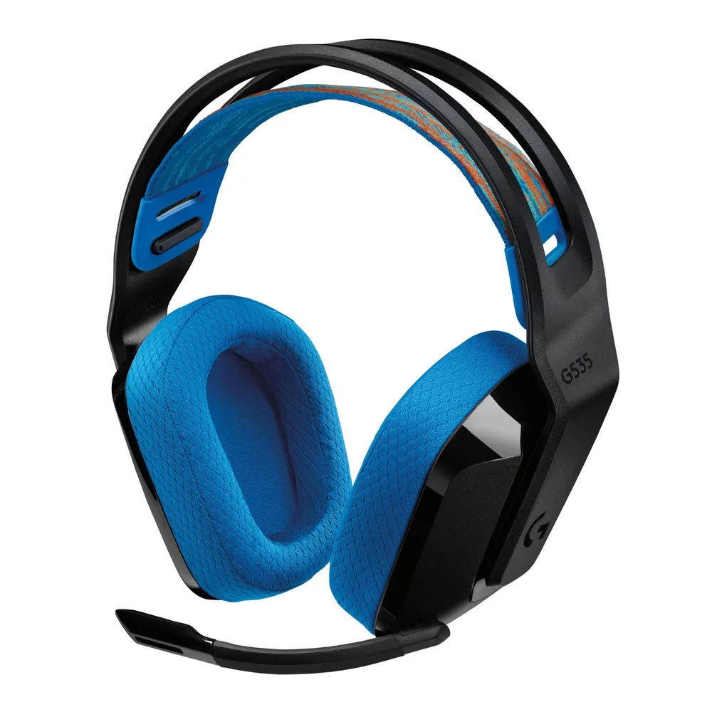 Headset Logitech G535 Lightspeed Wireless Gaming Preto/Azul