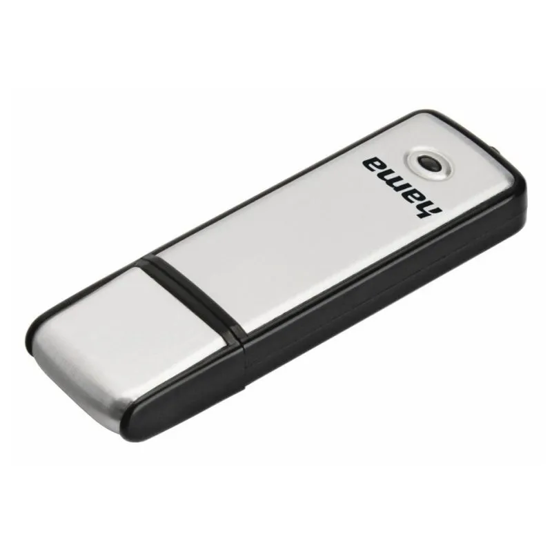 Pen USB HAMA Fancy 128GB USB 2.0 Preto e Prateado com Tampa