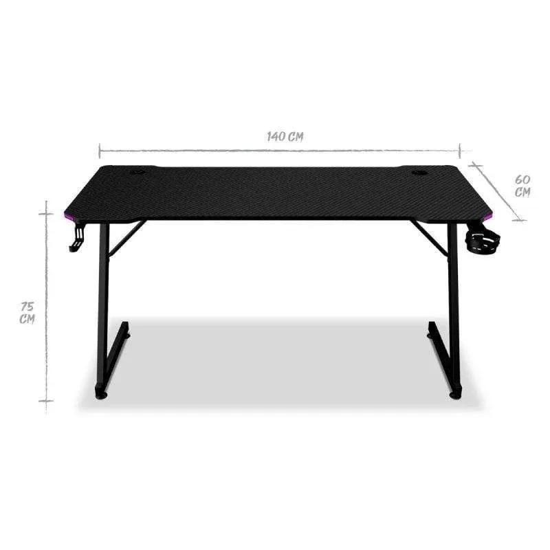 Mesa Gaming Alpha Gamer 140cm Aglomerado e Aço LED RGB Suportes