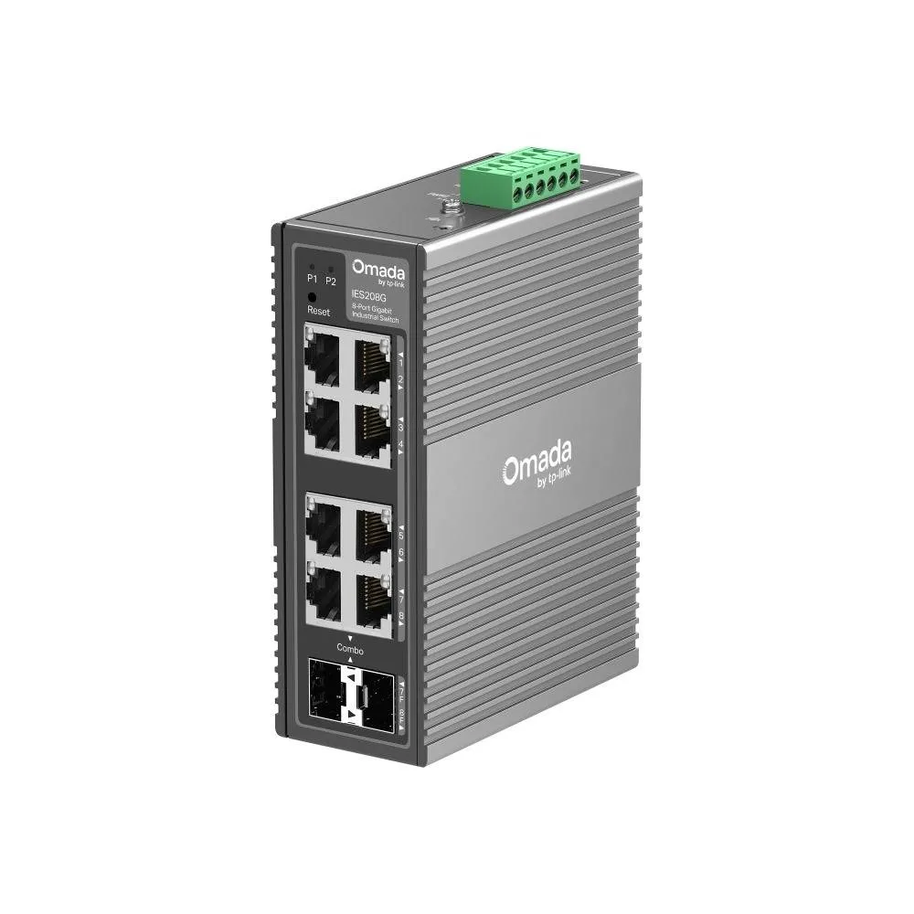 Switch de Rede TP-Link Omada IES208G 8 Portas Gigabit + 2 Portas SFP Managed