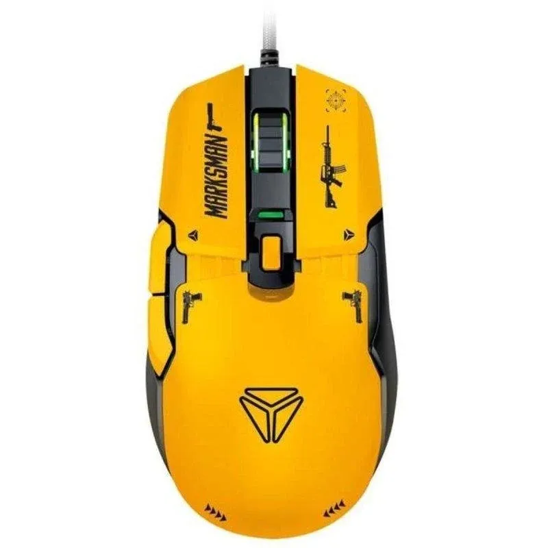 Ratón Yenkee YMS 3600YW Marksman USB 12400DPI RGB Modular 6 Botões Preto